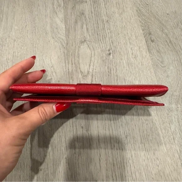 Salvatore Ferragamo Women's Vara Long Bifold Wallet, Red And Gold Authentic EUC - Picture 11 of 12